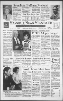 Marshall news messenger marshall texas - Browse and search the online newspaper archive of The Marshall News Messenger, published in Marshall, Texas from 1919 to 2024. Find obituaries, …